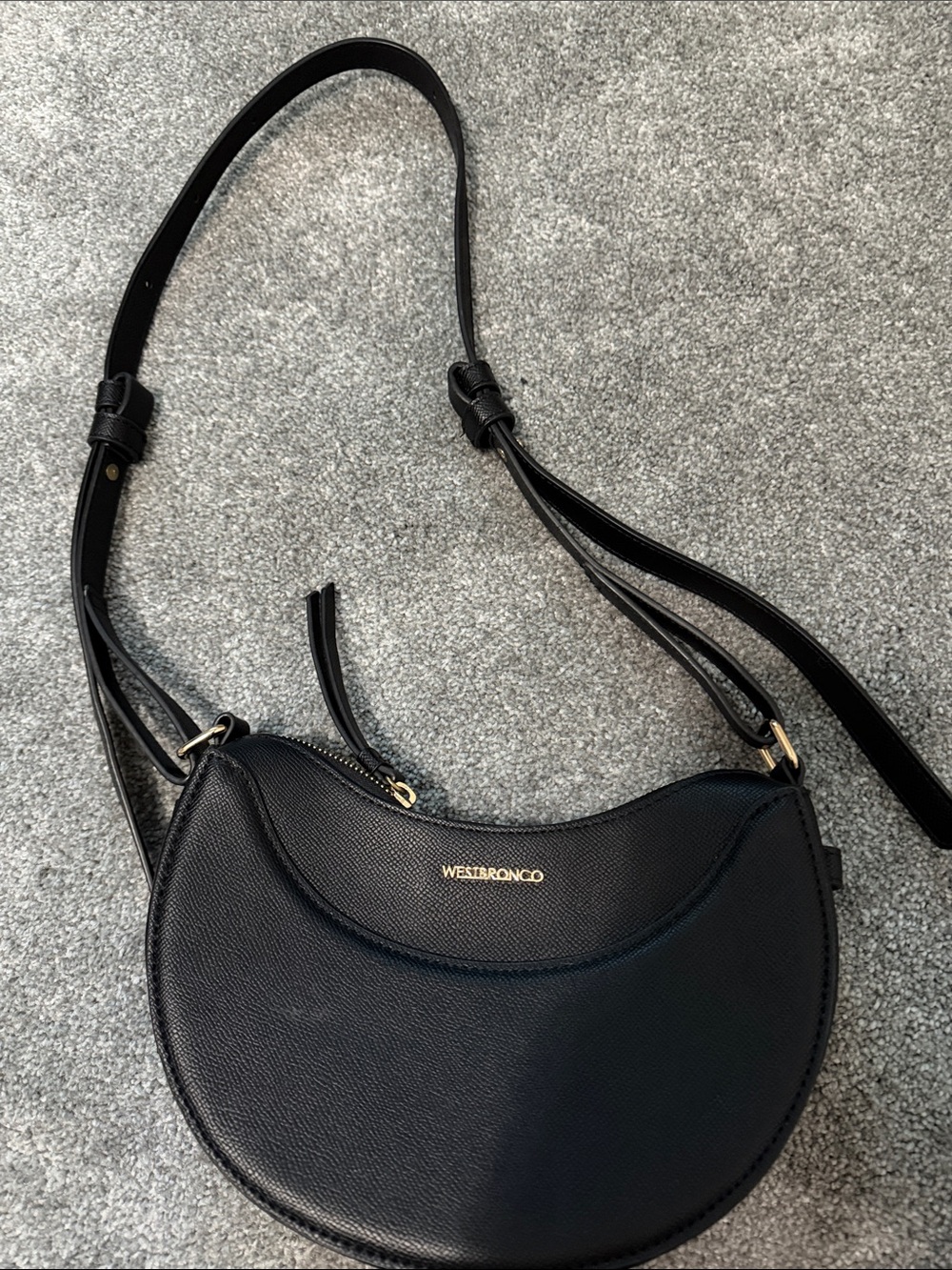Black Crescent Crossbody Bag